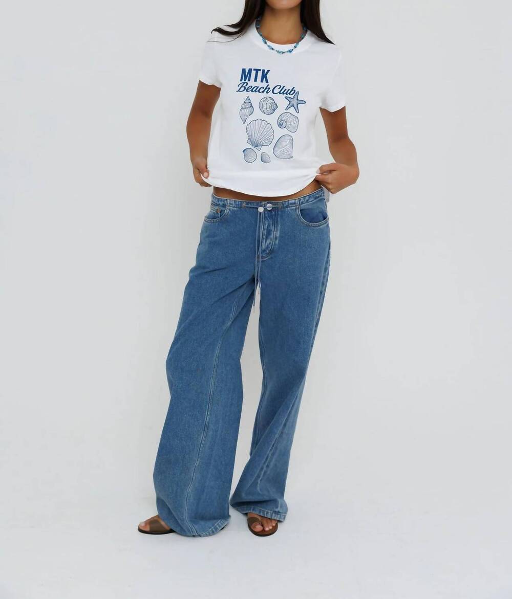 NEW SUNNY SOMEWHERE mtk beach club femme crew tee in white